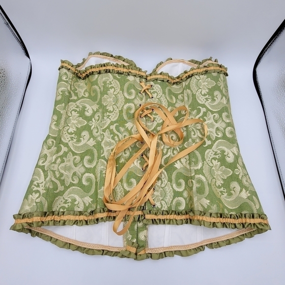 Shein Green Gold Corset Lingerie Cosplay #1162 - Picture 6 of 14